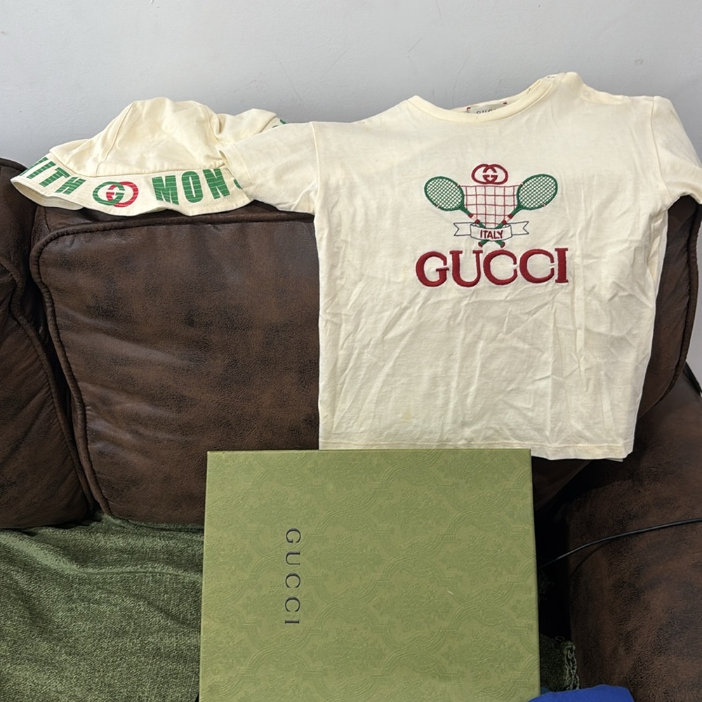 Gucci Off-White Sneakers with Red Cherry Logo